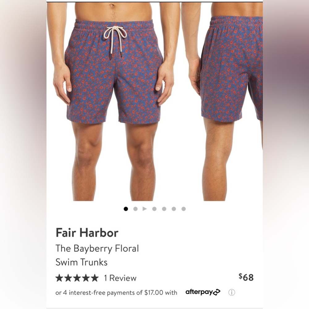 Men’s Fair Harbor swim trunks size Large in EUC